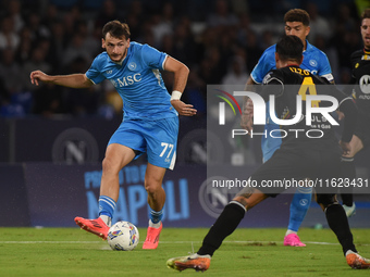 Khvicha Kvaratskhelia of SSC Napoli during the Serie A match between SSC Napoli and AC Monza at Stadio Diego Armando Maradona Naples Italy o...