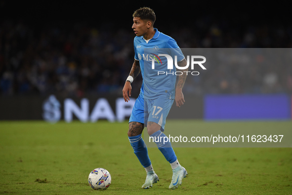 Mathias Olivera of SSC Napoli during the Serie A match between SSC Napoli and AC Monza at Stadio Diego Armando Maradona Naples Italy on 29 S...