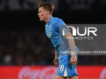 Scott McTominay of SSC Napoli during the Serie A match between SSC Napoli and AC Monza at Stadio Diego Armando Maradona Naples Italy on 29 S...