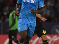 Romelu Lukaku of SSC Napoli during the Serie A match between SSC Napoli and AC Monza at Stadio Diego Armando Maradona Naples Italy on 29 Sep...