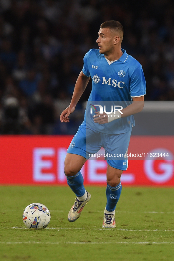 Alessandro Buongiorno of SSC Napoli during the Serie A match between SSC Napoli and AC Monza at Stadio Diego Armando Maradona Naples Italy o...