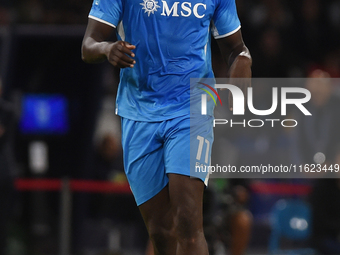 Romelu Lukaku of SSC Napoli during the Serie A match between SSC Napoli and AC Monza at Stadio Diego Armando Maradona Naples Italy on 29 Sep...