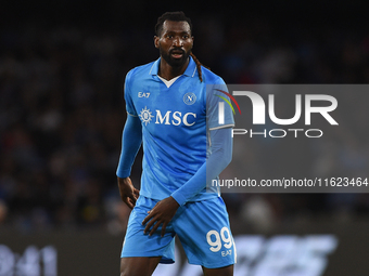 Andre-Frank Zambo Anguissa of SSC Napoli during the Serie A match between SSC Napoli and AC Monza at Stadio Diego Armando Maradona Naples It...