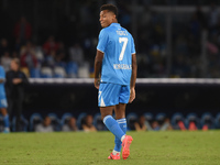 David Neres of SSC Napoli during the Serie A match between SSC Napoli and AC Monza at Stadio Diego Armando Maradona Naples Italy on 29 Septe...