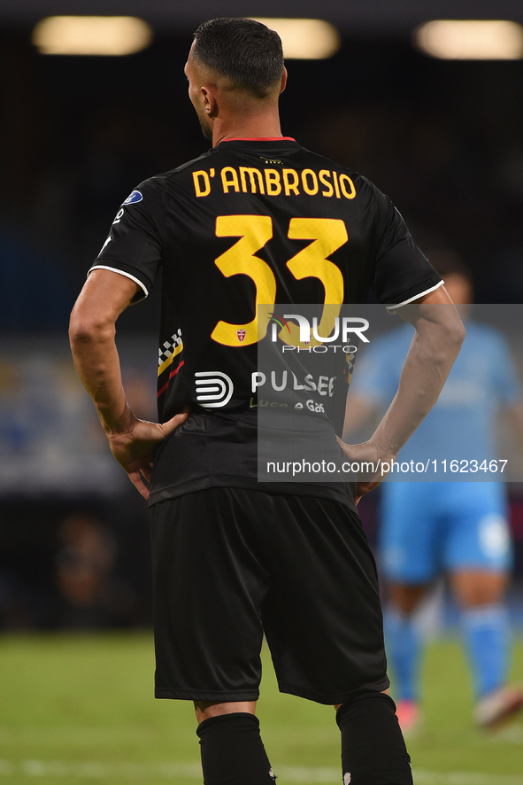 Danilo D'Ambrosio of AC Monza during the Serie A match between SSC Napoli and AC Monza at Stadio Diego Armando Maradona Naples Italy on 29 S...