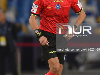 Referee Gianluca Manganiello during the Serie A match between SSC Napoli and AC Monza at Stadio Diego Armando Maradona Naples Italy on 29 Se...