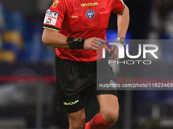 Referee Gianluca Manganiello during the Serie A match between SSC Napoli and AC Monza at Stadio Diego Armando Maradona Naples Italy on 29 Se...