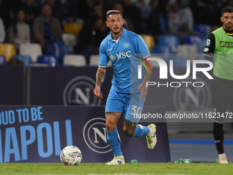 Pasquale Mazzocchi of SSC Napoli during the Serie A match between SSC Napoli and AC Monza at Stadio Diego Armando Maradona Naples Italy on 2...