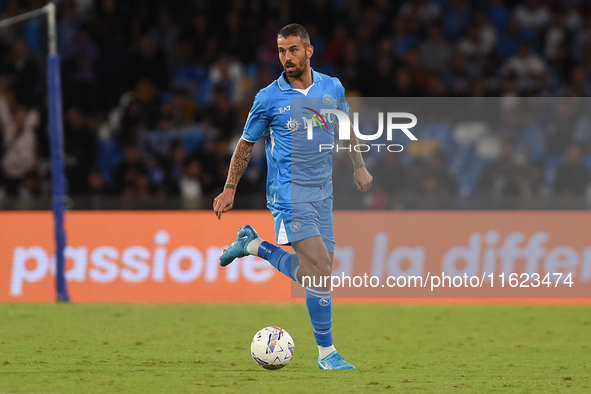 Leonardo Spinazzola of SSC Napoli during the Serie A match between SSC Napoli and AC Monza at Stadio Diego Armando Maradona Naples Italy on...