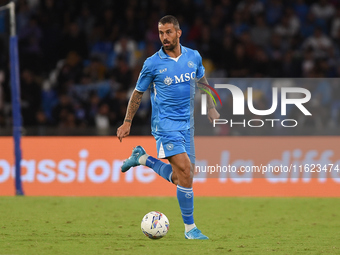 Leonardo Spinazzola of SSC Napoli during the Serie A match between SSC Napoli and AC Monza at Stadio Diego Armando Maradona Naples Italy on...