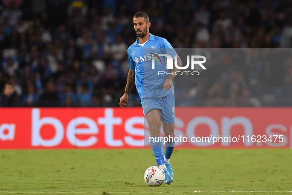 Leonardo Spinazzola of SSC Napoli during the Serie A match between SSC Napoli and AC Monza at Stadio Diego Armando Maradona Naples Italy on...