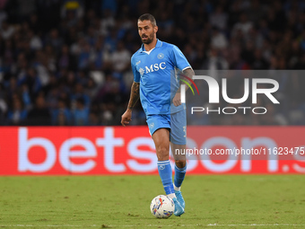 Leonardo Spinazzola of SSC Napoli during the Serie A match between SSC Napoli and AC Monza at Stadio Diego Armando Maradona Naples Italy on...