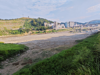 The bare scenery of the Qingshui River beach during the dry season in Jinping, Guizhou, China, on September 30, 2024. (