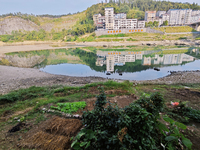 The bare scenery of the Qingshui River beach during the dry season in Jinping, Guizhou, China, on September 30, 2024. (