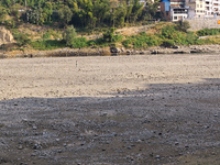 The bare scenery of the Qingshui River beach during the dry season in Jinping, Guizhou, China, on September 30, 2024. (