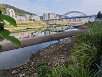 The bare scenery of the Qingshui River beach during the dry season in Jinping, Guizhou, China, on September 30, 2024. (