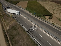 An attack on an armored van is foiled this morning along the state road 16 bis, near Canne della Battaglia, in the north of Bari, in the str...