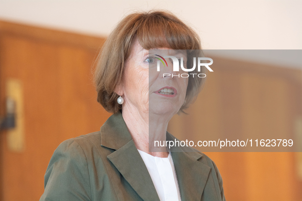 Cologne mayor Henriette Reker makes a speech for actor Udo Kier's visit for his 80th birthday and signs the Golden Book at Cologne Town Hall...