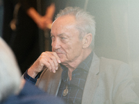 Actor Udo Kier greets Cologne Mayor Henriette Reker for his 80th birthday and signs the Golden Book at Cologne Town Hall in Cologne, Germany...