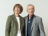 Actor Udo Kier greets Cologne Mayor Henriette Reker for his 80th birthday and signs the Golden Book at Cologne Town Hall in Cologne, Germany...