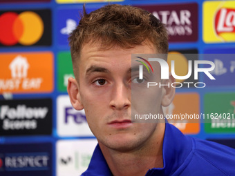 Marc Casado during the press conference prior to the Champions League match against Young Boys, in Barcelona, Spain, on September 30, 2024....