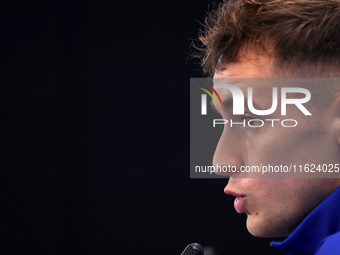 Marc Casado during the press conference prior to the Champions League match against Young Boys, in Barcelona, Spain, on September 30, 2024....