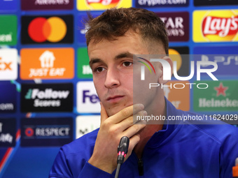 Marc Casado during the press conference prior to the Champions League match against Young Boys, in Barcelona, Spain, on September 30, 2024....