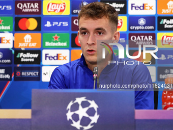 Marc Casado during the press conference prior to the Champions League match against Young Boys, in Barcelona, Spain, on September 30, 2024....