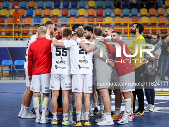 Veszprem HC after winning the match at the IHF Men's Handball Club World Championship 2024 preliminary round match between Veszprem HC and Z...