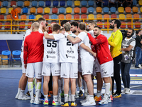 Veszprem HC after winning the match at the IHF Men's Handball Club World Championship 2024 preliminary round match between Veszprem HC and Z...