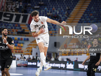 Nedim Remili of Veszprem HC during the IHF Men's Handball Club World Championship 2024 preliminary round match between Veszprem HC and Zamal...