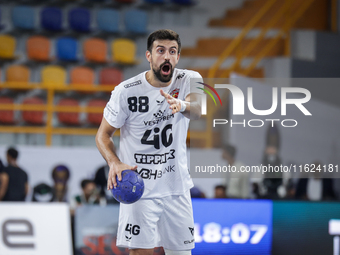 Agustin Casado Marcelo of Veszprem HC participates in the IHF Men's Handball Club World Championship 2024 preliminary round match between Ve...