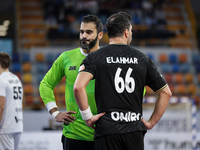 88 Karim HENDAWY and 66 Ahmed ELAHMAR of Zamalek during the IHF Men's Handball Club World Championship 2024 preliminary round match between...