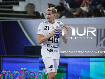 Bjarki Mar Elisson of Veszprem HC during the IHF Men's Handball Club World Championship 2024 preliminary round match between Veszprem HC and...