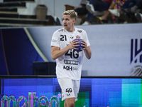 Bjarki Mar Elisson of Veszprem HC during the IHF Men's Handball Club World Championship 2024 preliminary round match between Veszprem HC and...