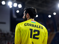 Rodrigo Corrales Rodal of Veszprem HC participates in the IHF Men's Handball Club World Championship 2024 preliminary round match between Ve...