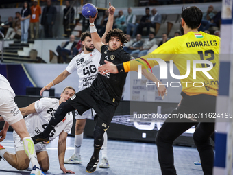 Youssef Mansour of Zamalek during the IHF Men's Handball Club World Championship 2024 preliminary round match between Veszprem HC and Zamale...