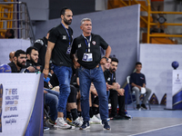 Coach Fernando Barbeito of Zamalek during the IHF Men's Handball Club World Championship 2024 preliminary round match between Veszprem HC an...