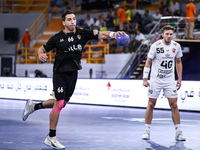 Ahmed Elahmar of Zamalek participates in the IHF Men's Handball Club World Championship 2024 preliminary round match between Veszprem HC and...