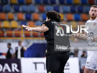 Youssef Mansour of Zamalek during the IHF Men's Handball Club World Championship 2024 preliminary round match between Veszprem HC and Zamale...