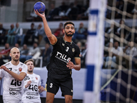 Mazen Osman of Zamalek participates in the IHF Men's Handball Club World Championship 2024 preliminary round match between Veszprem HC and Z...