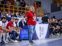 Coach Xavier Pascual Fuertes of Veszprem HC during the IHF Men's Handball Club World Championship 2024 preliminary round match between Veszp...