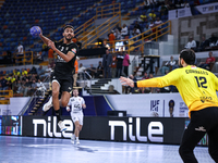 Mazen Osman of Zamalek participates in the IHF Men's Handball Club World Championship 2024 preliminary round match between Veszprem HC and Z...