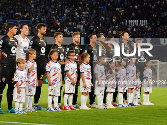 AC Monza lineup during the Italian championship Serie A football match between SSC Napoli and AC Monza in Naples, Italy, on September 29, 20...