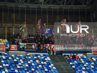 AC Monza supporters at Diego Armando Maradona Stadium during the Italian championship Serie A football match between SSC Napoli and AC Monza...