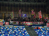 AC Monza supporters at Diego Armando Maradona Stadium during the Italian championship Serie A football match between SSC Napoli and AC Monza...