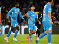 Matteo Politano (SSC Napoli) celebrates the goal during the Italian championship Serie A football match between SSC Napoli and AC Monza in N...