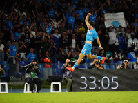 Khvicha K'varatskhelia (SSC Napoli) celebrates the goal during the Italian championship Serie A football match between SSC Napoli and AC Mon...