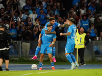 Khvicha K'varatskhelia (SSC Napoli) celebrates the goal with his teammates during the Italian championship Serie A football match between SS...