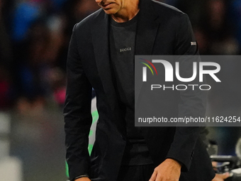 The head coach Alessandro Nesta (AC Monza) appears disappointed during the Italian championship Serie A football match between SSC Napoli an...